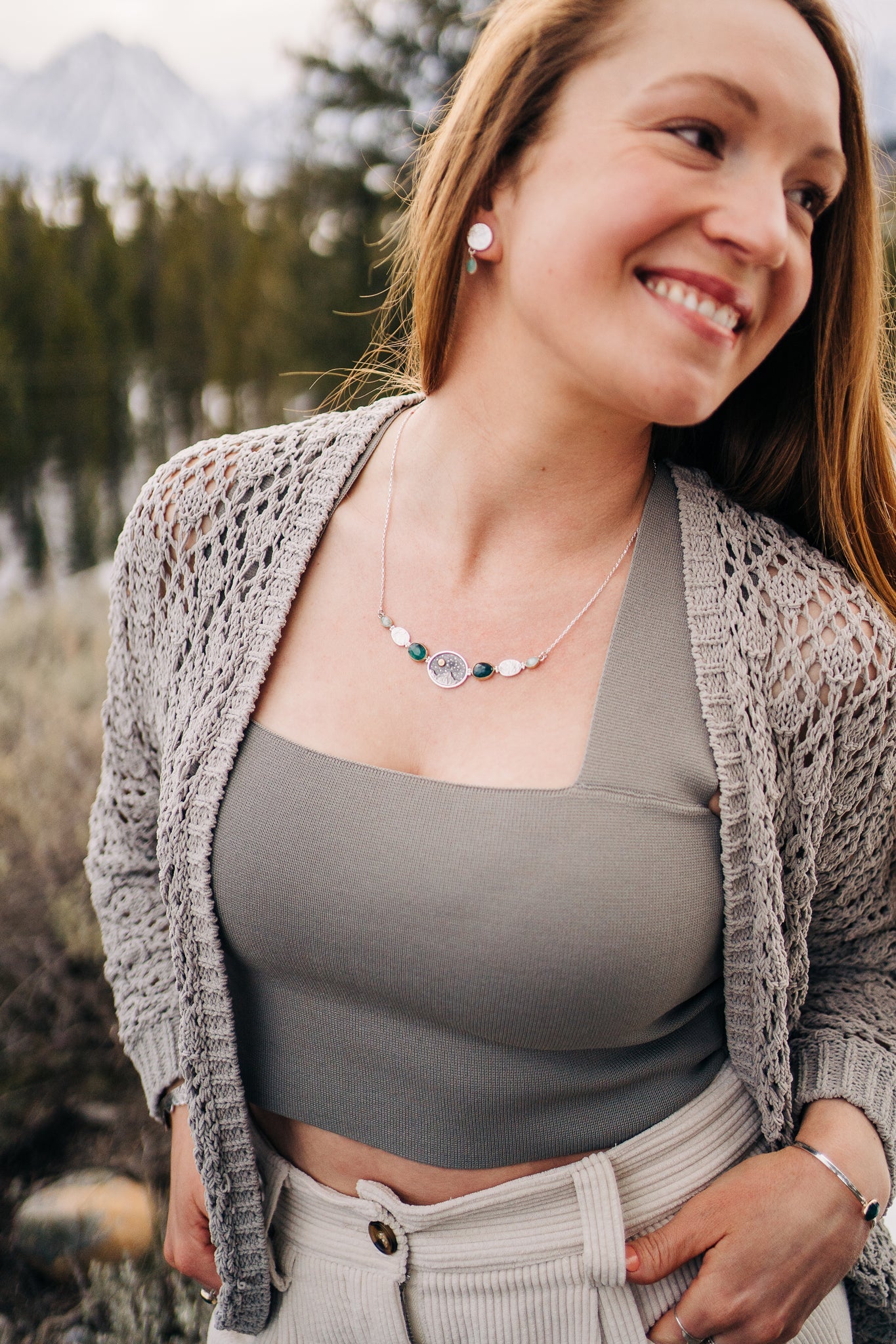 Mountain Texture Earrings with Grandidierite