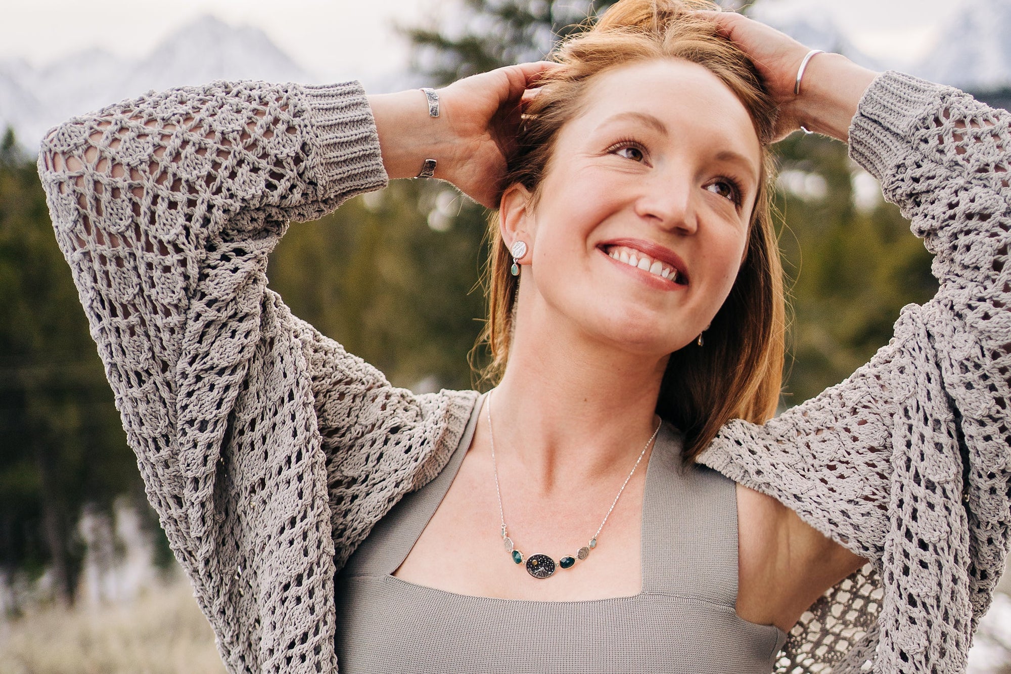 Mountain Texture Earrings with Grandidierite