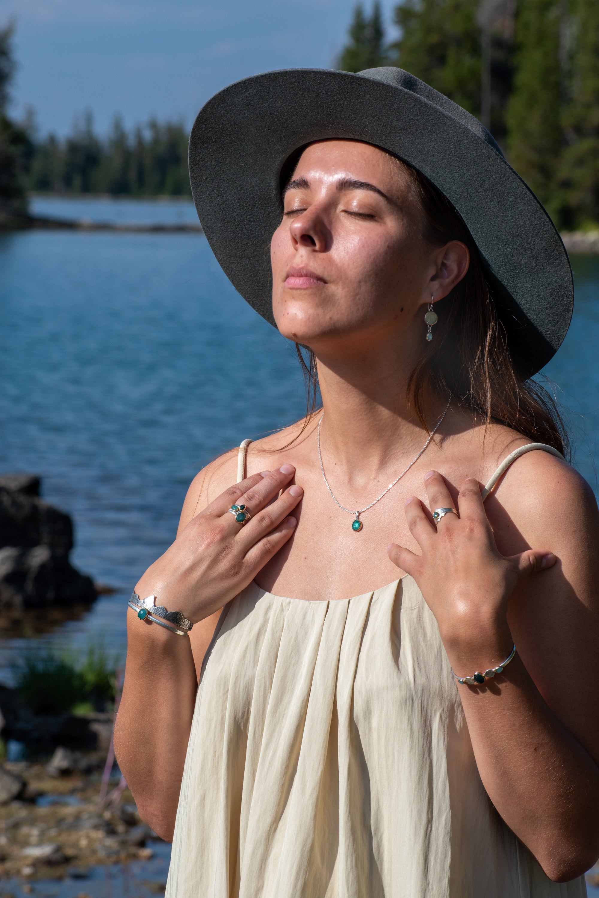 Grandidierite Stacking Ring Set