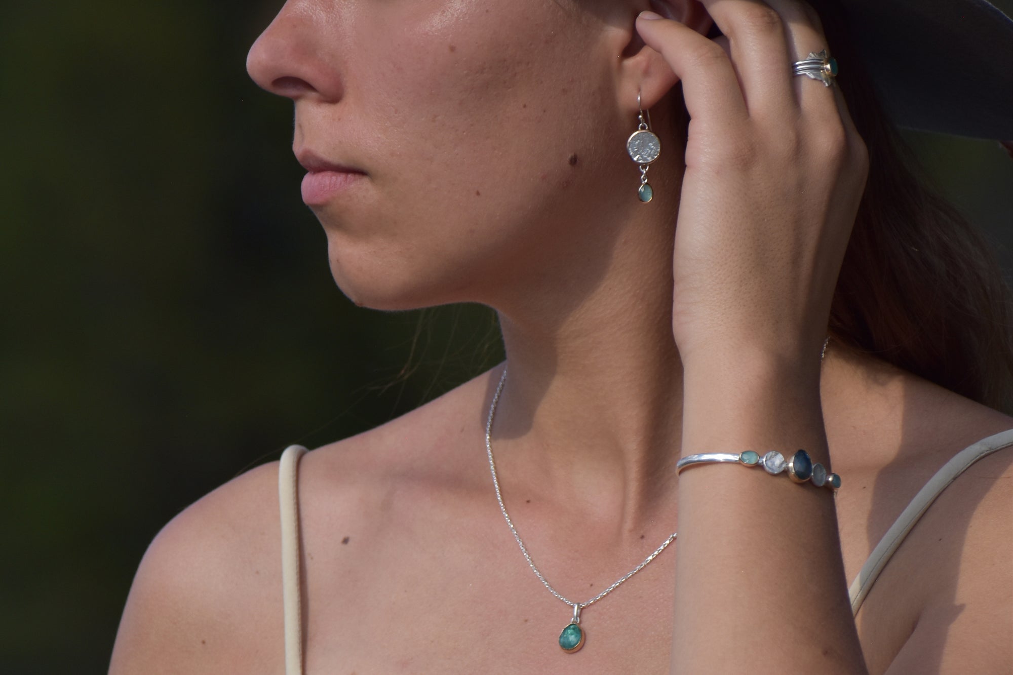 Mountain Texture Earrings with Grandidierite