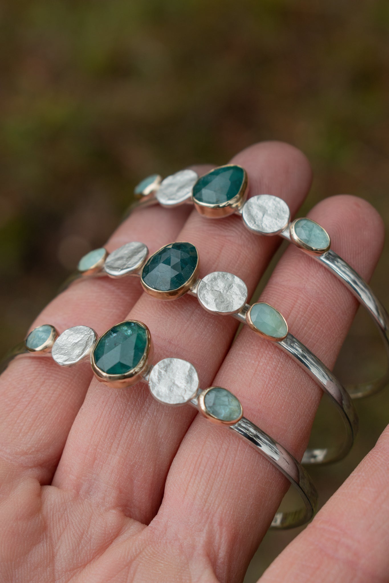 Grandidierite & Mountain Texture Cuff