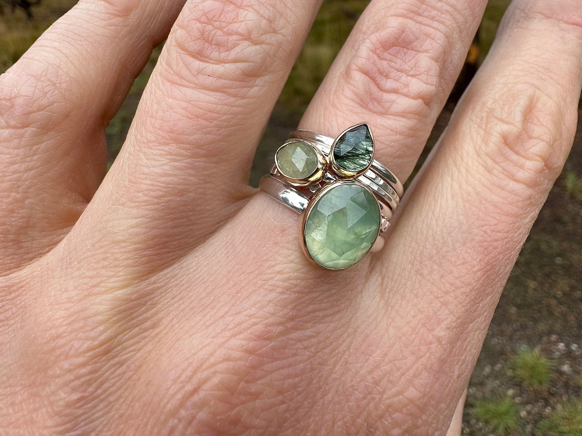Green Stacking Ring Set - S. Howell Studios