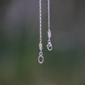 silver lobster clasp with aquamarine beads