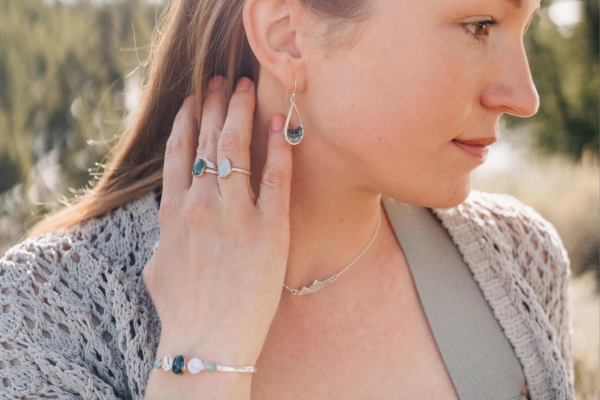 Grandidierite & Mountain Texture Cuff