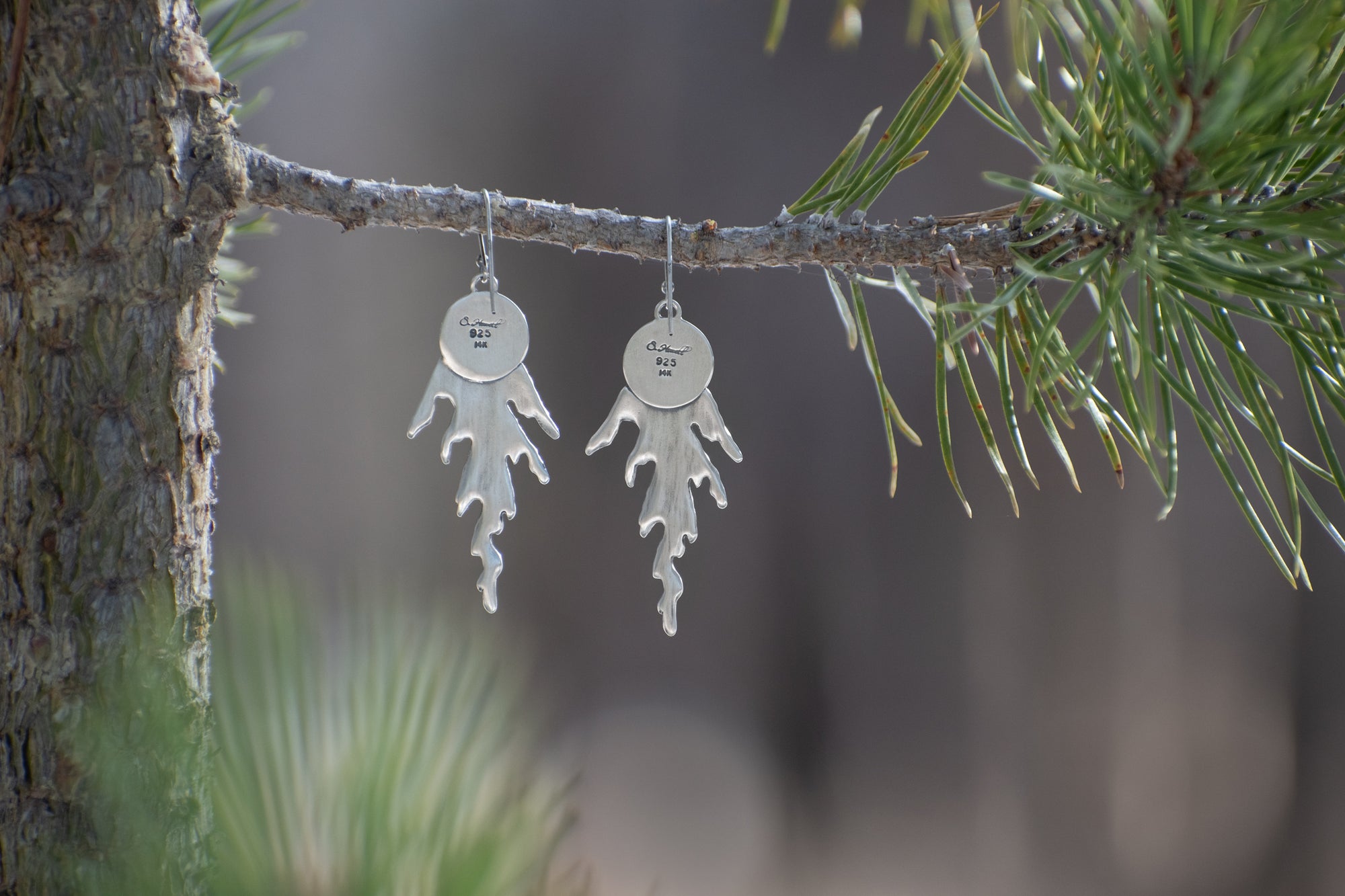 Cedar Earrings with Green Rutile