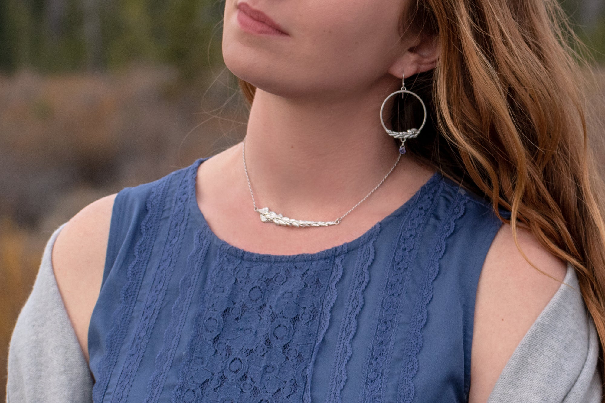 Horizontal Lupine Necklace - S. Howell Studios