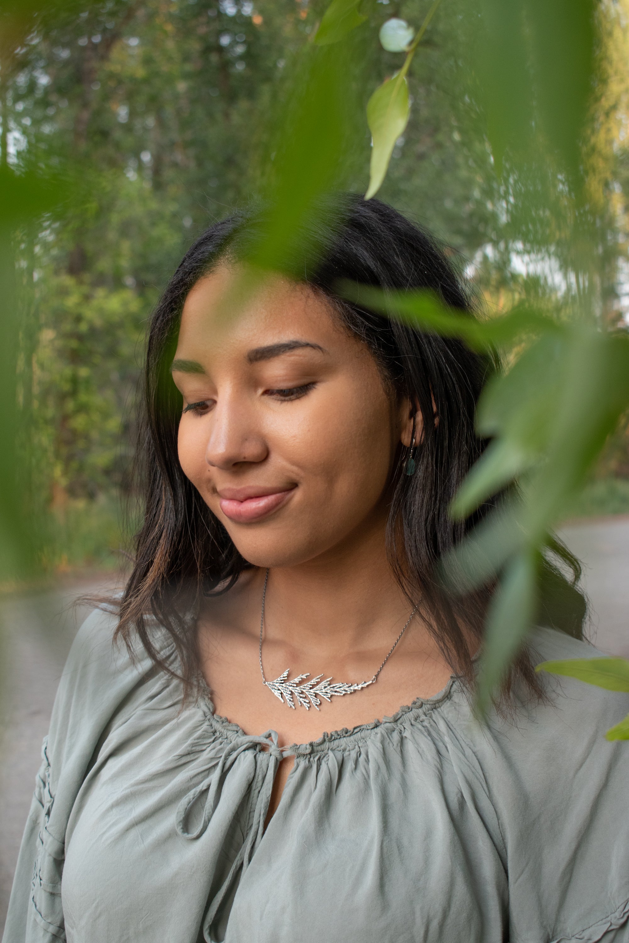 Horizontal Cedar Necklace