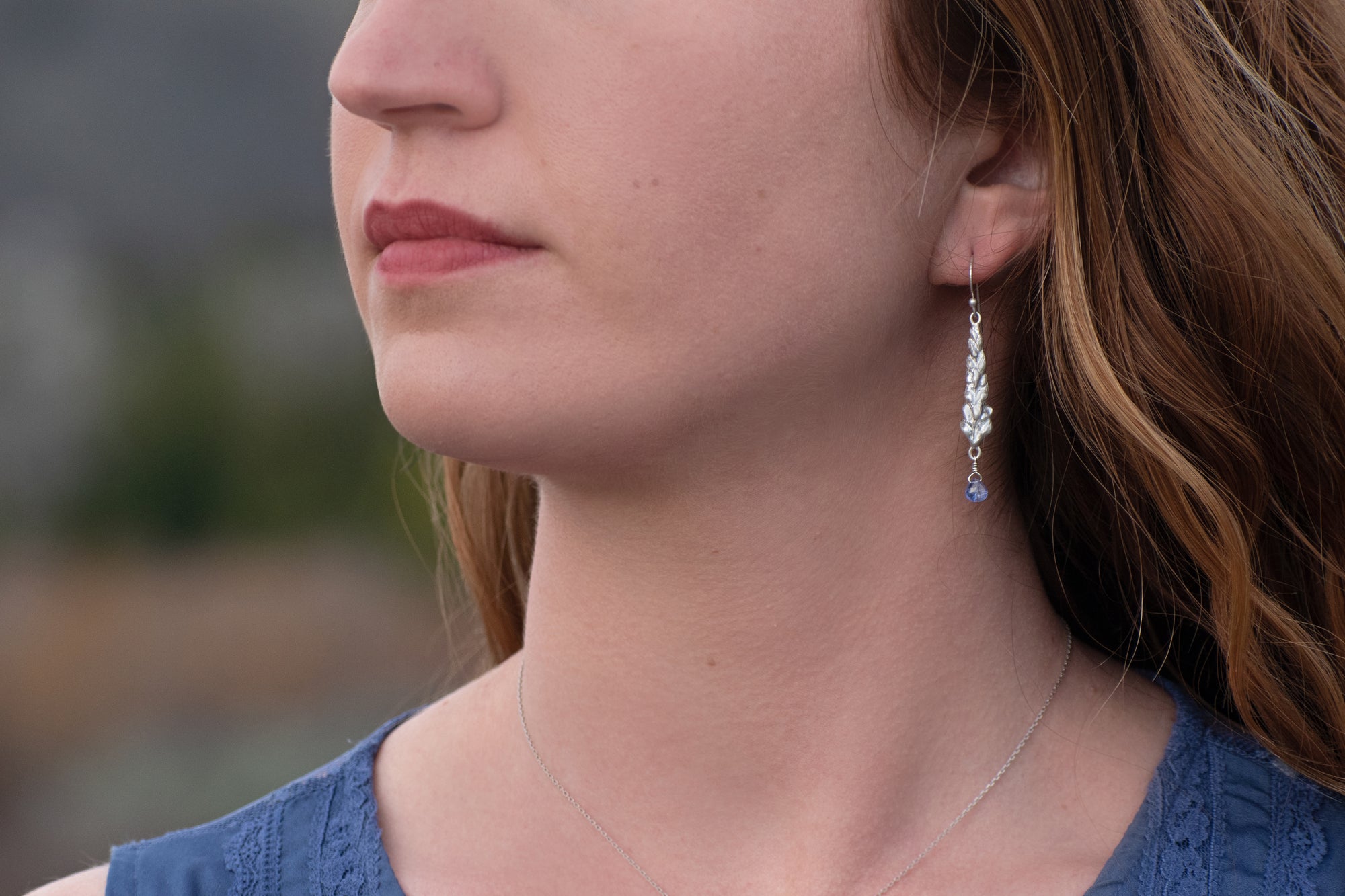 Lupine Earrings with Tanzanite
