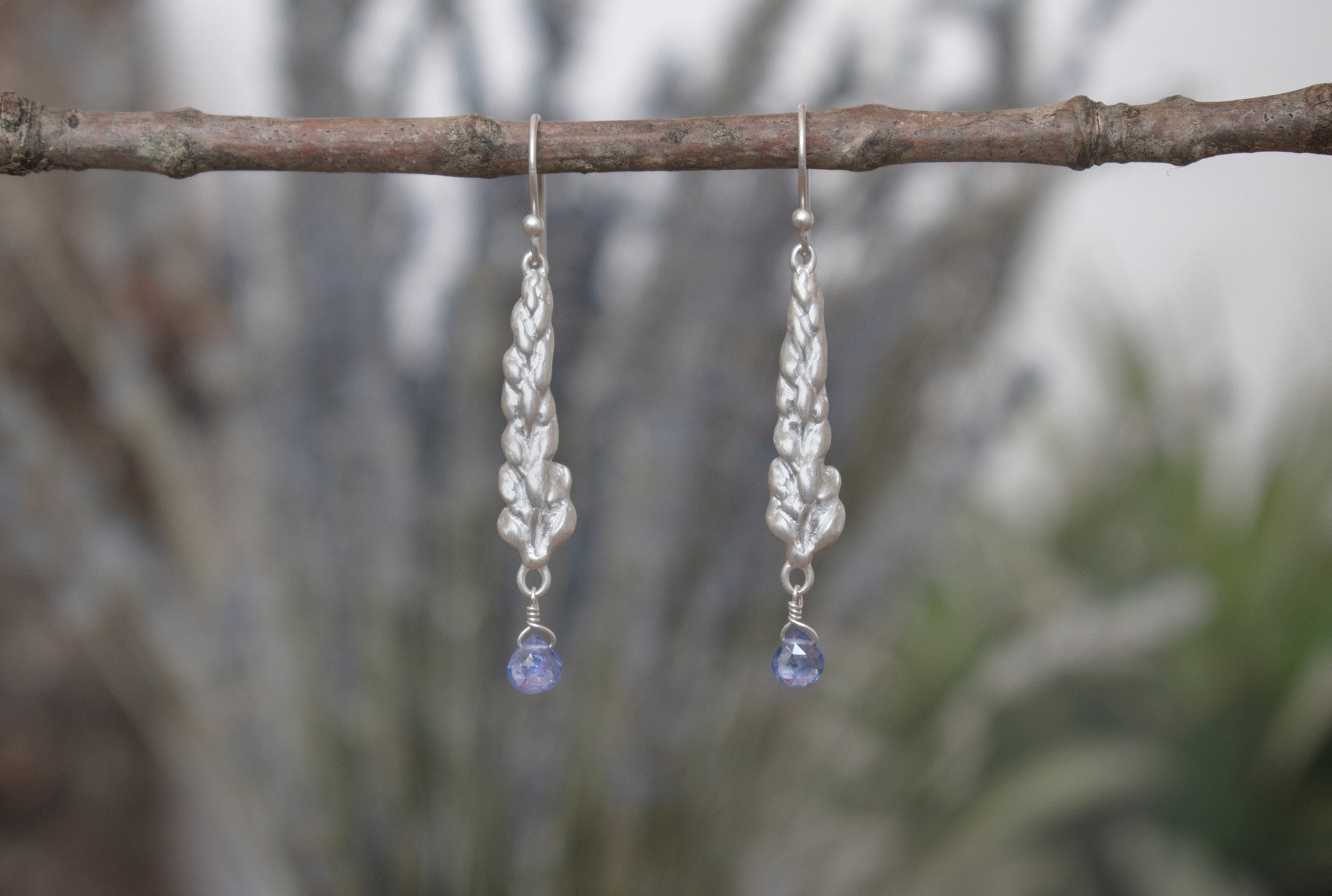 Lupine Earrings with Tanzanite