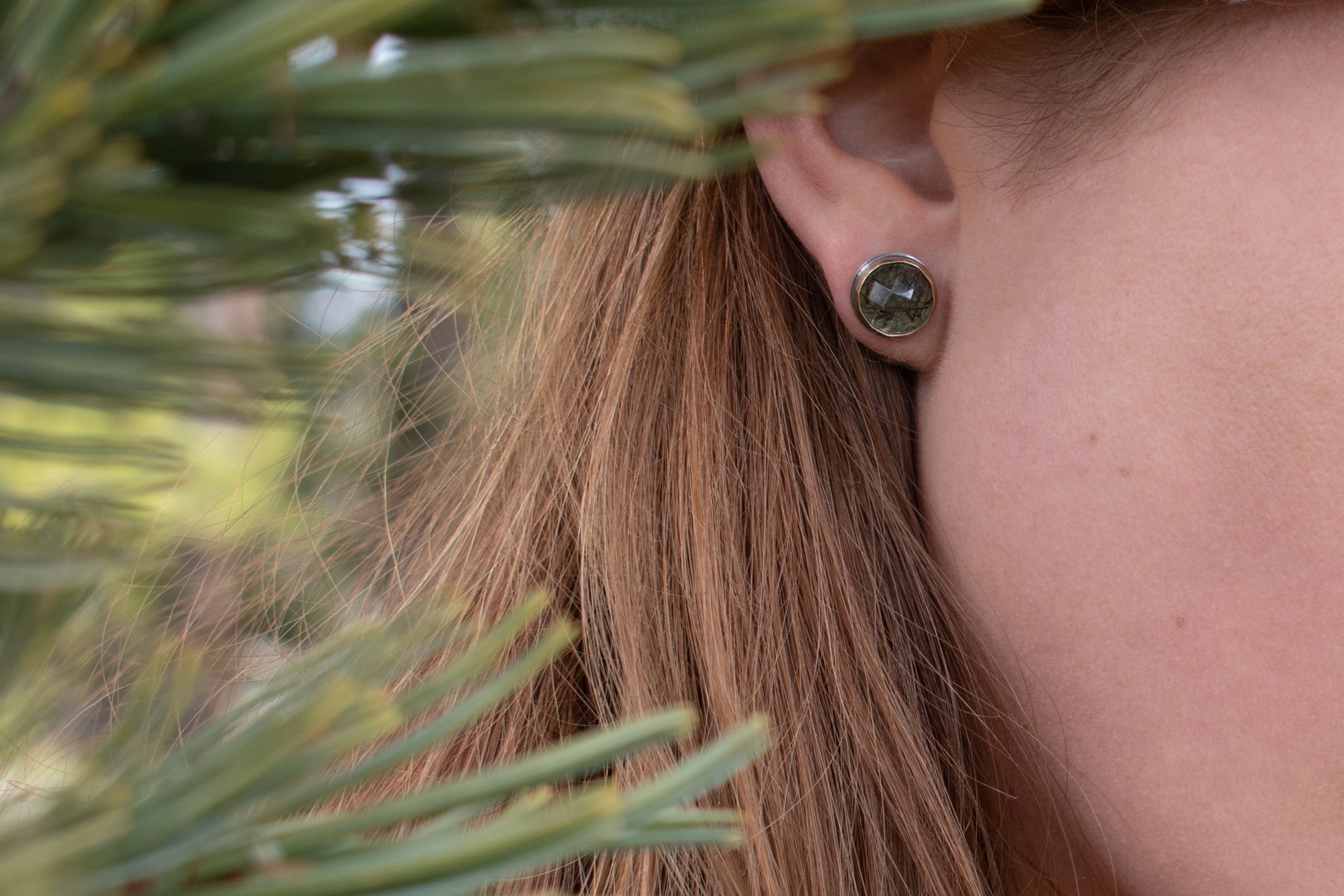 Green Rutile Studs