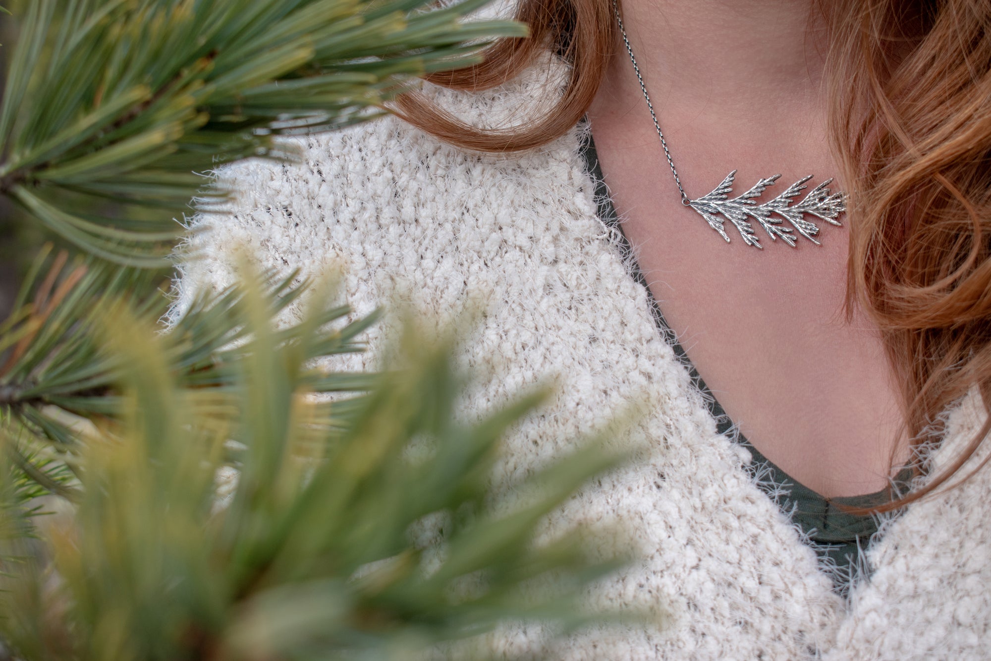 Horizontal Cedar Necklace - S. Howell Studios