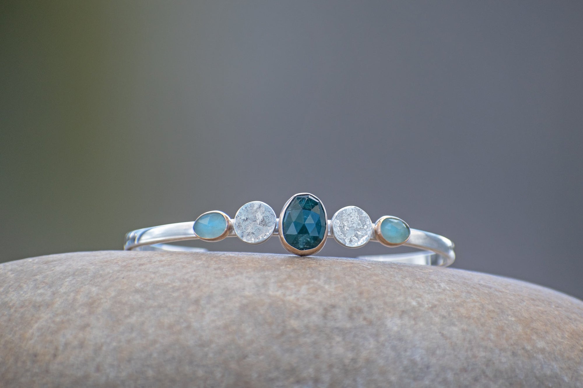 Grandidierite & Mountain Texture Cuff