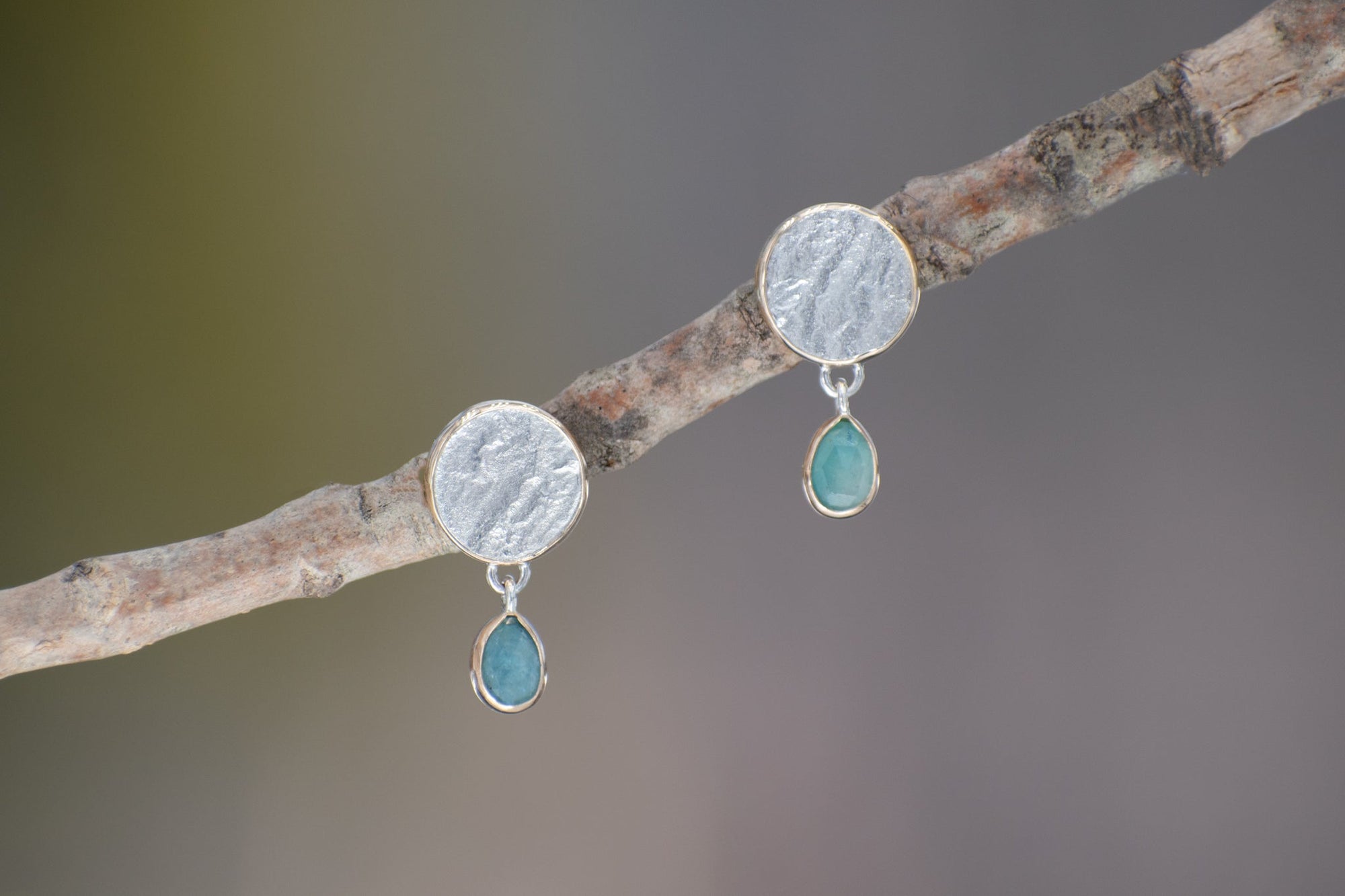 Mountain Texture Earrings with Grandidierite