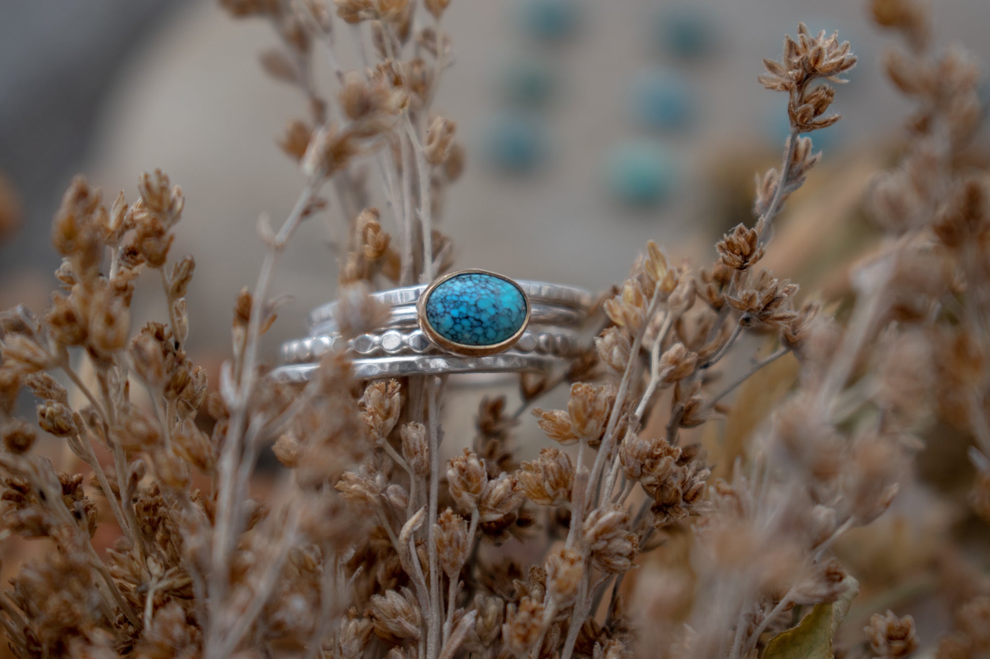 Hammered Stacking Rings set of 3 S. Howell Studios